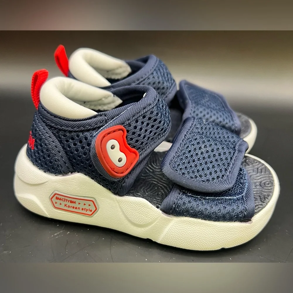 BMCityBM, Stylish Navy and‎ Red Kids Sandals, Size: 3
